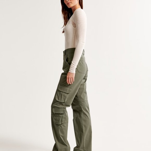 Abercrombie Relaxed Cargo Pant - Olive - Picture 2 of 9